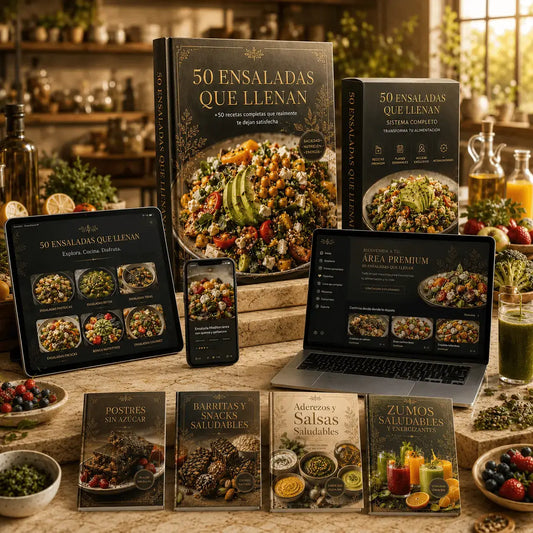 🥗 COMBO 5 EN 1 : 50 ENSALADAS QUE LLENAN + 4 libros de regalo